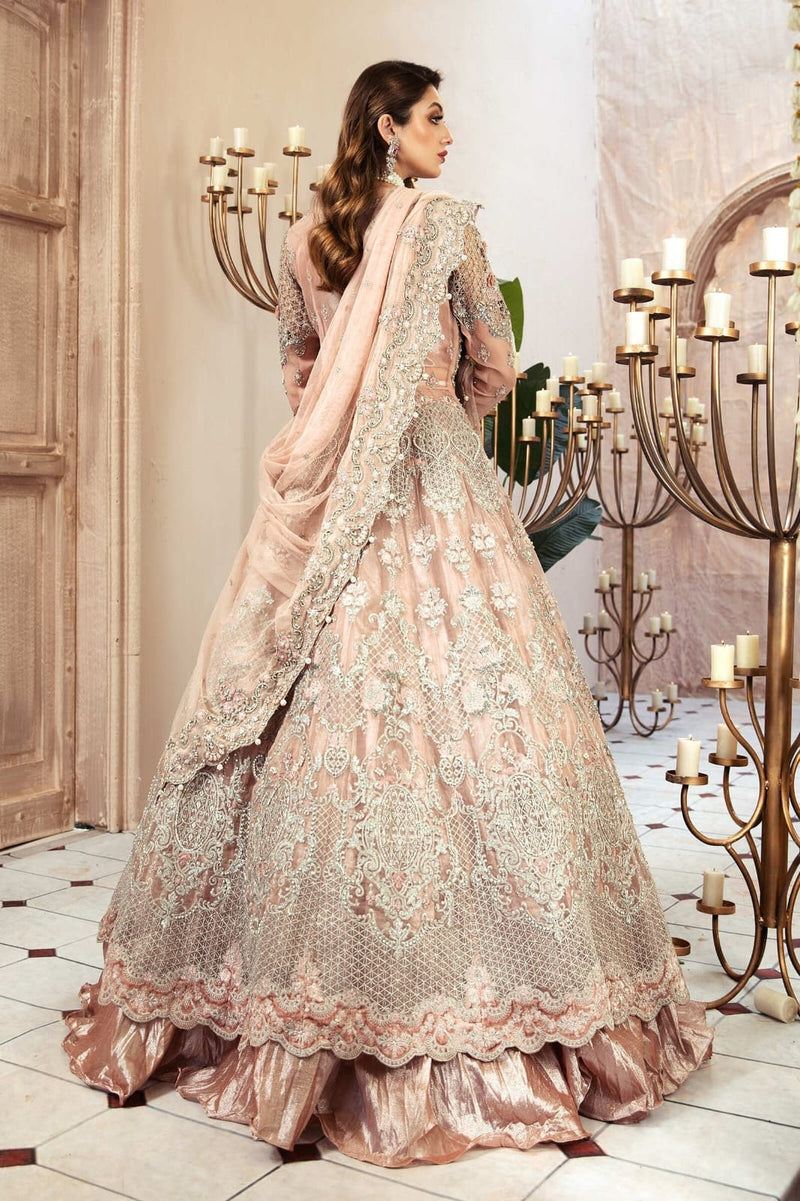 Maria B - Peach Zardozi Bridal Lehenga