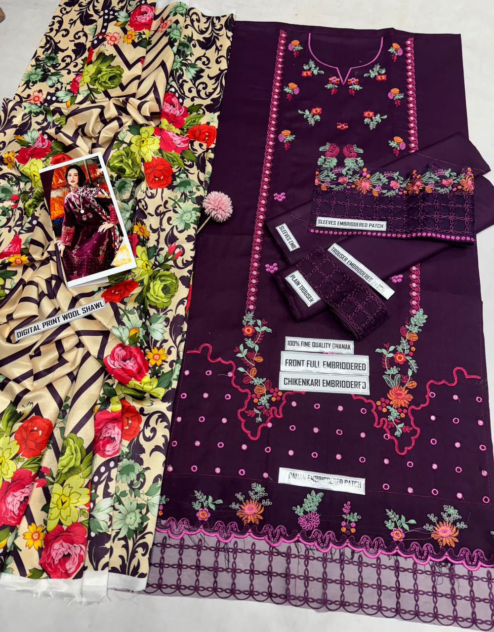 Charizma 7071 – Airjet Dhanak Winter Embroidered 3-Piece Suit