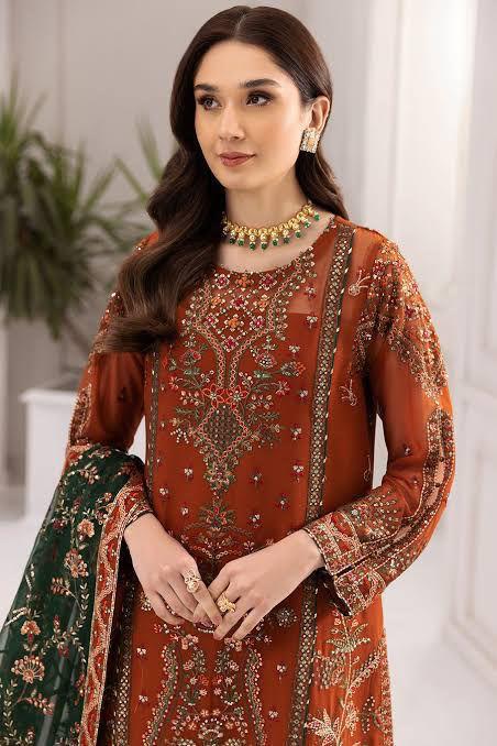 Alizeh Embroidered Chiffon Collection – Unstitched 3PC Luxury Suit