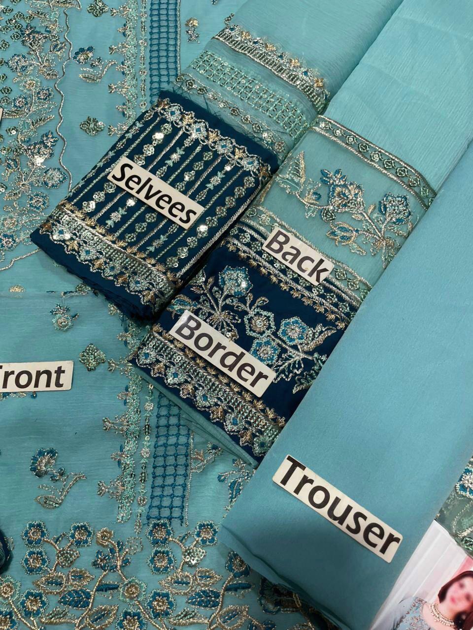 Ahmozi Charizma Embroidered Chiffon – 3-Piece Unstitched Suit