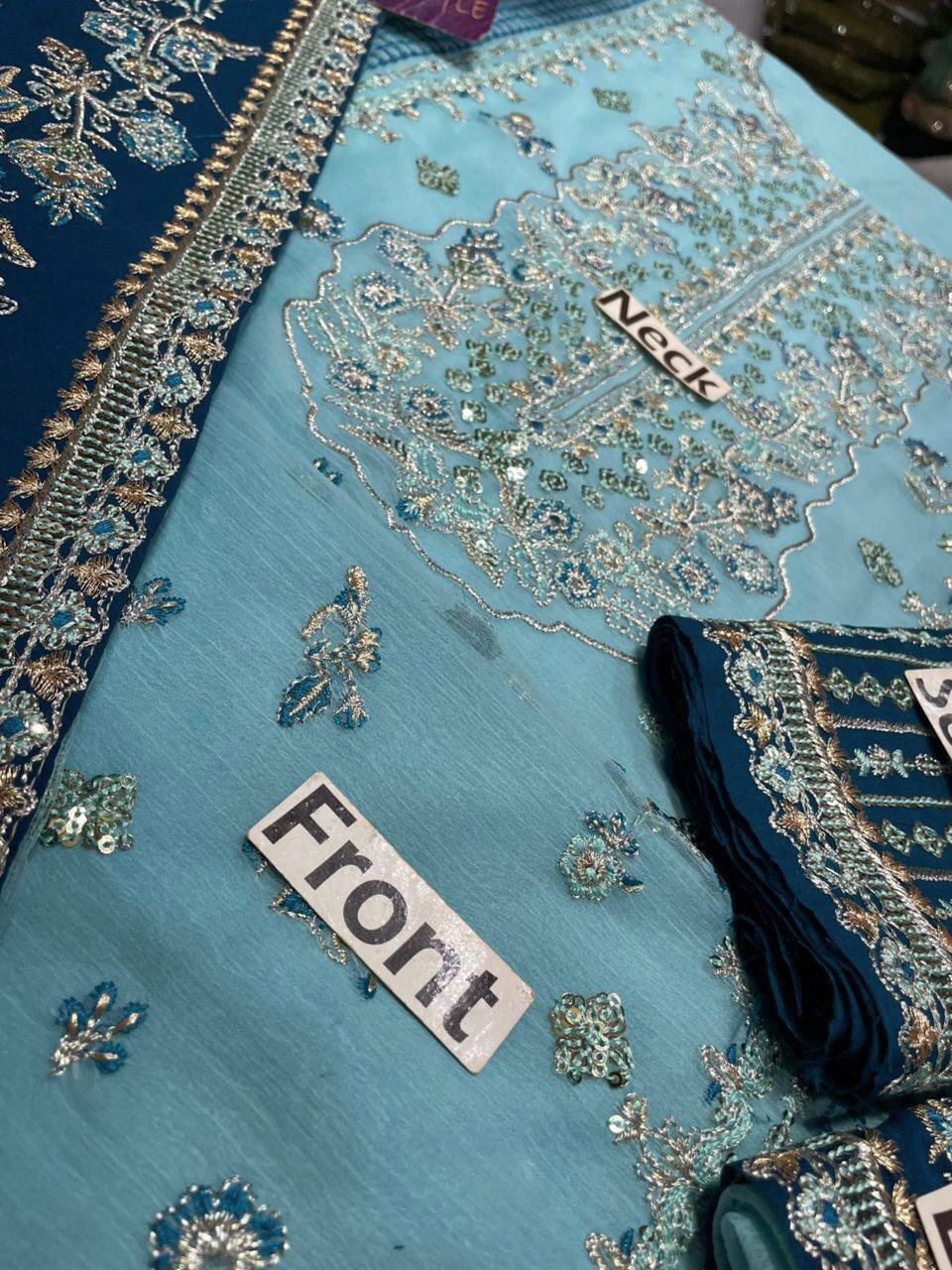 Ahmozi Charizma Embroidered Chiffon – 3-Piece Unstitched Suit