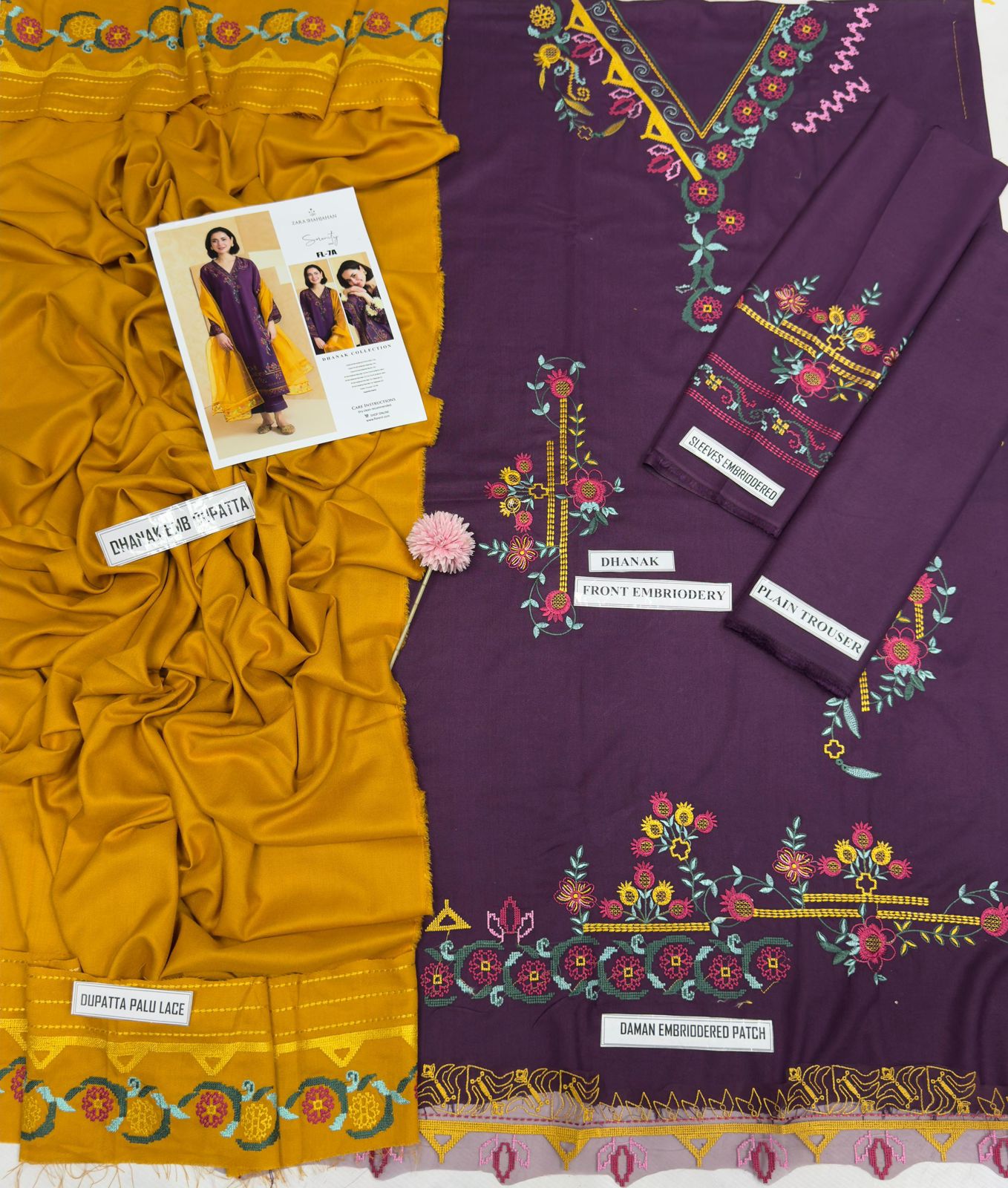 Dhanak Hit Code – Airjet Heavy Embroidered 3-Piece Suit