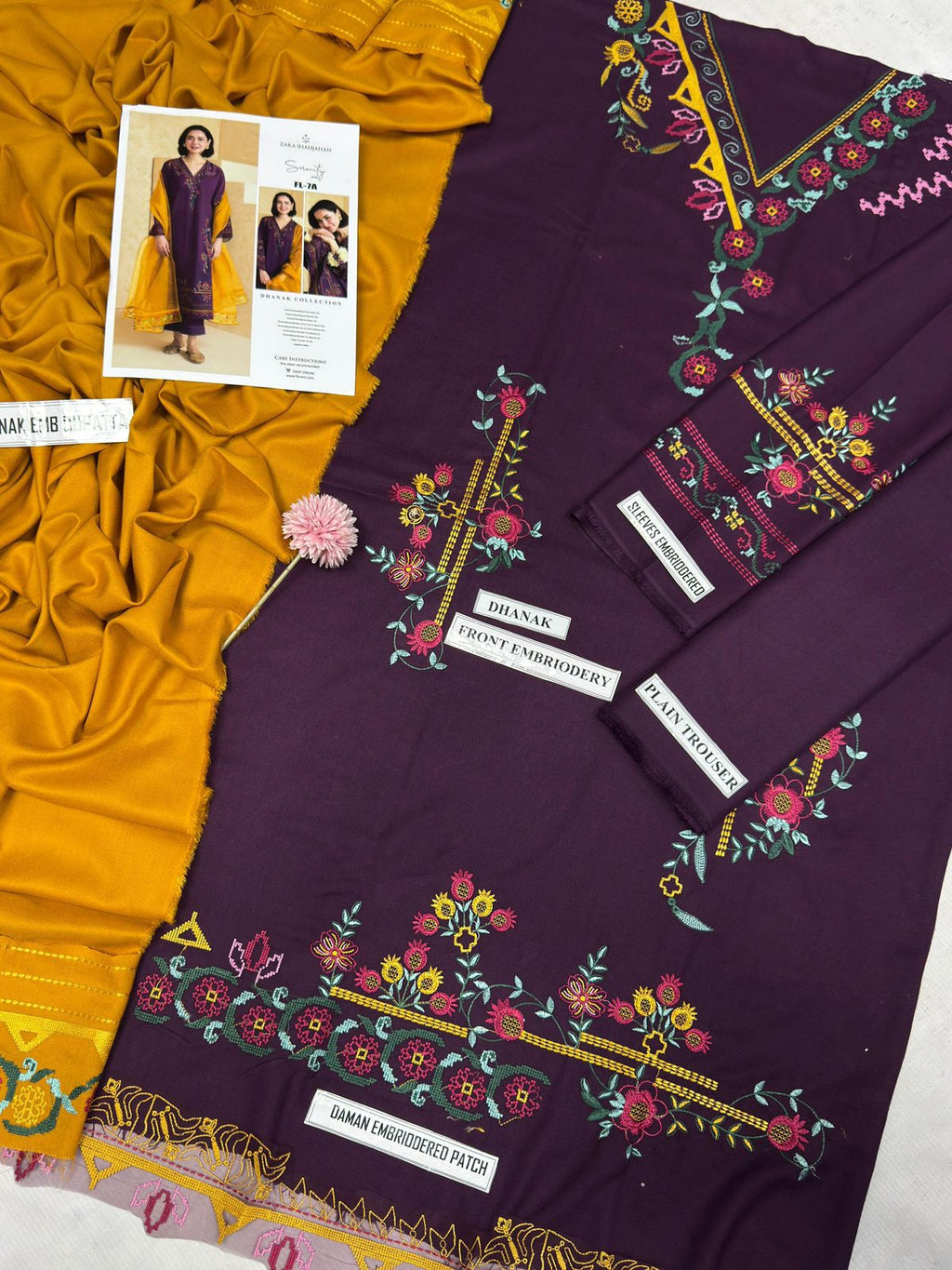 Dhanak Hit Code – Airjet Heavy Embroidered 3-Piece Suit