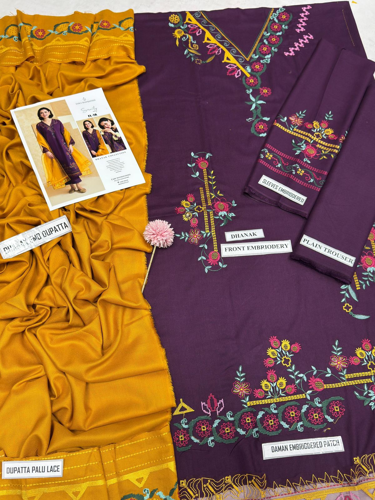 Dhanak Hit Code – Airjet Heavy Embroidered 3-Piece Suit