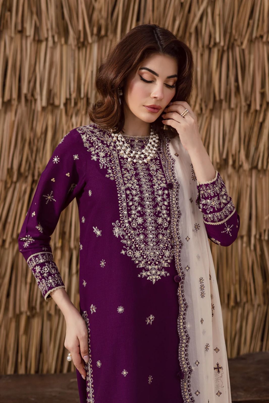 Dhanak Hit Codes – Full Heavy Embroidered 3-Piece Suit