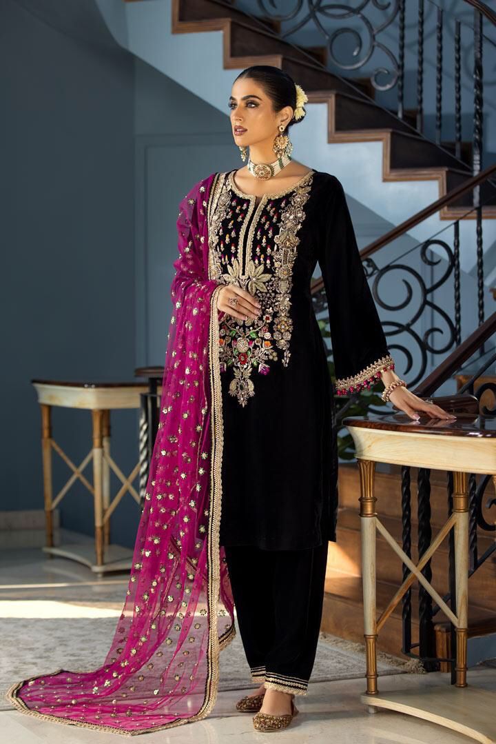 Khuda Baksh Velvet Wedding Suit – Heavy Embroidered 3-Piece
