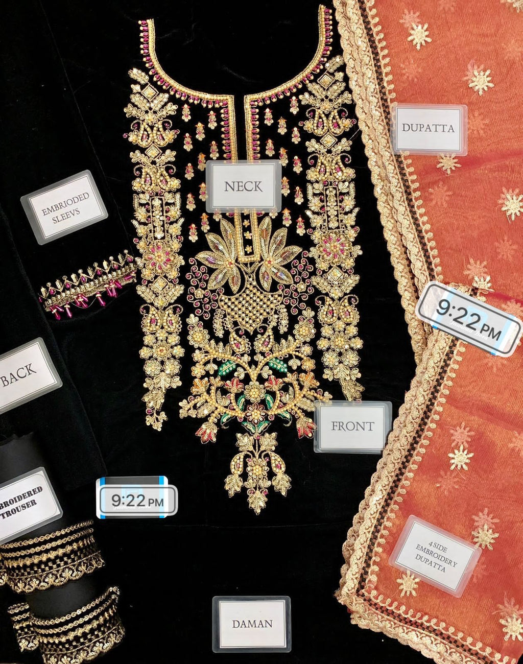 Khuda Baksh Velvet Wedding Suit – Heavy Embroidered 3-Piece