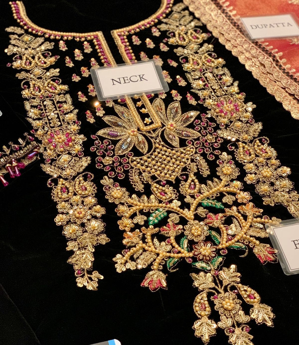 Khuda Baksh Velvet Wedding Suit – Heavy Embroidered 3-Piece