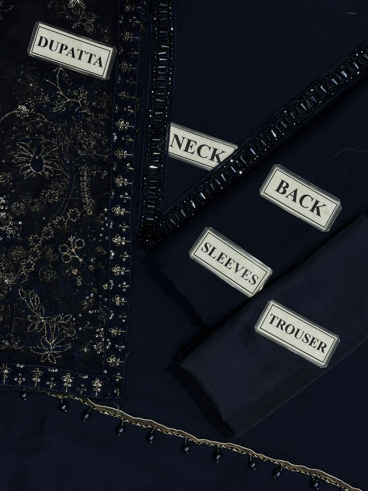 Alizeh Unstitched Replica 3PC Chiffon Suit with Net Dupatta