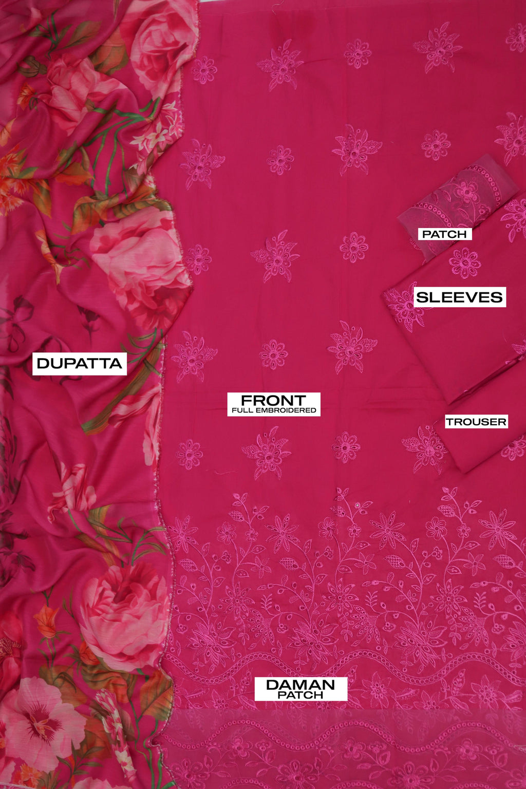 Dhank Heavy Multi-Head & Boring Embroidered Winter Suit with Wool Shawl