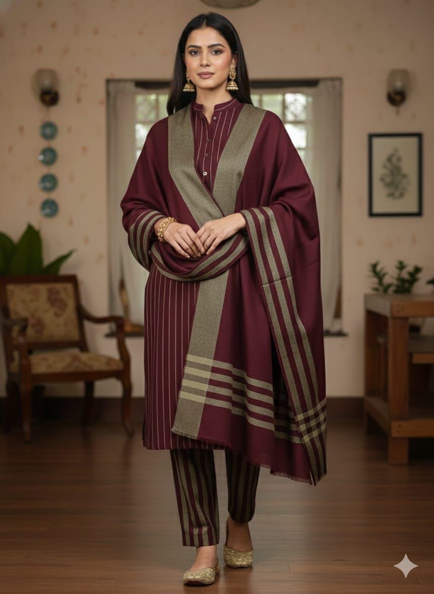 Multani Khaadi Sussi 3PC Winter Dress with Dupatta – 202