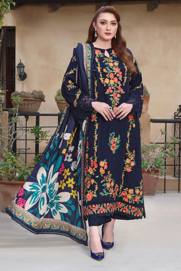 Aneela 3PC Casual Winter Suit with Zari Pashmina Shawl