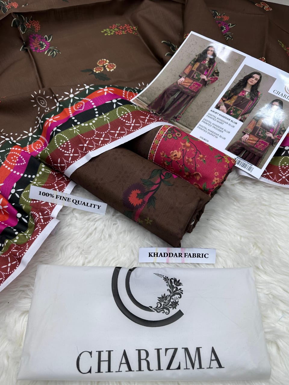 Charizma Airjet Khaddar Digital Print 3PC Winter Suit – Code 234