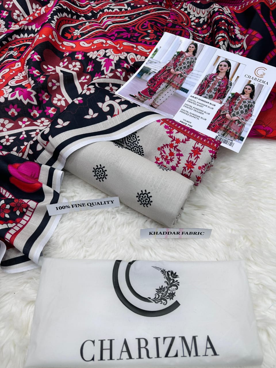 Charizma Airjet Khaddar Digital Print 3PC Winter Suit – Code 234