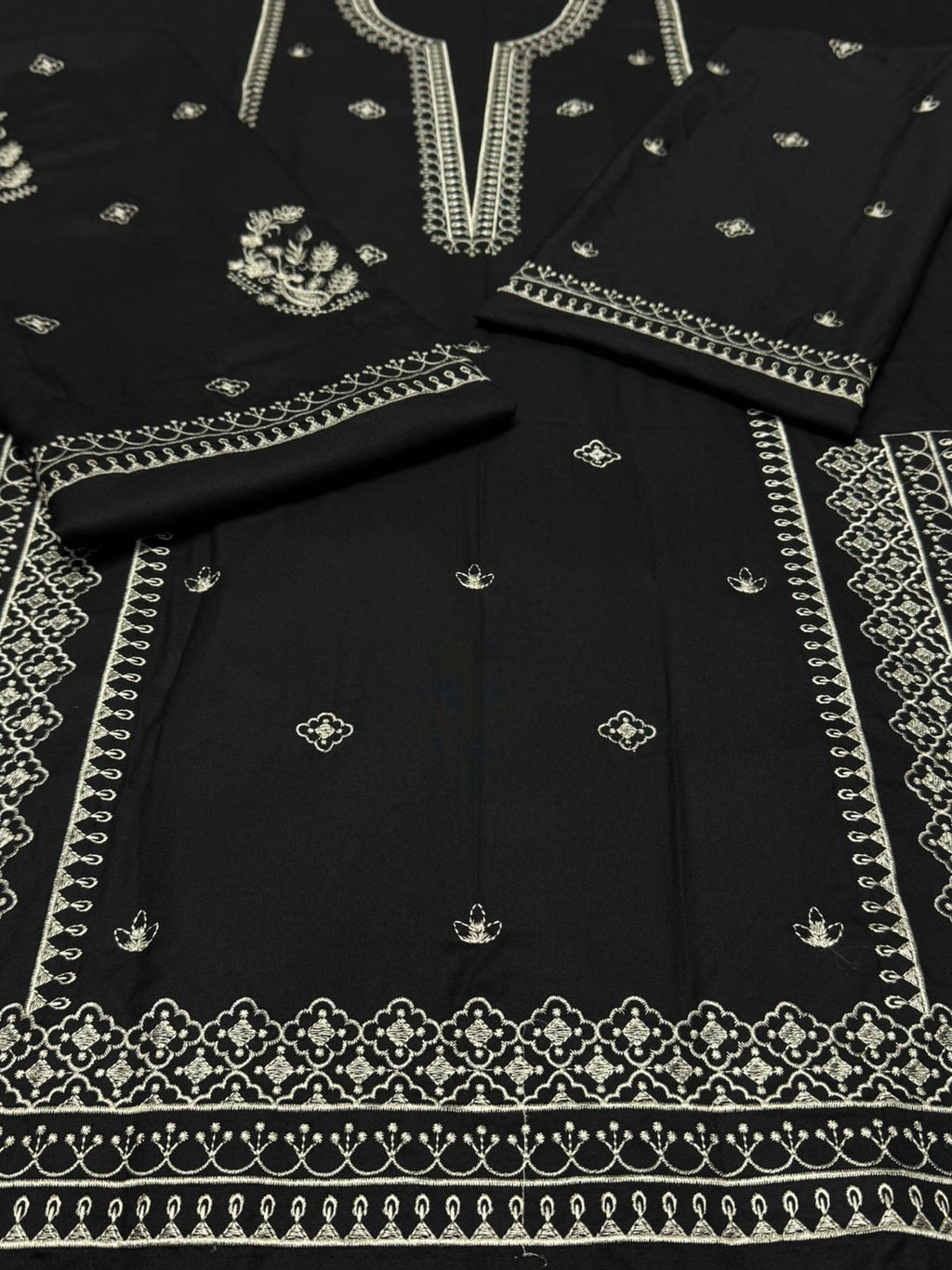 Premium Dhanak 2PC Heavy Embroidered Winter Suit – Code 01