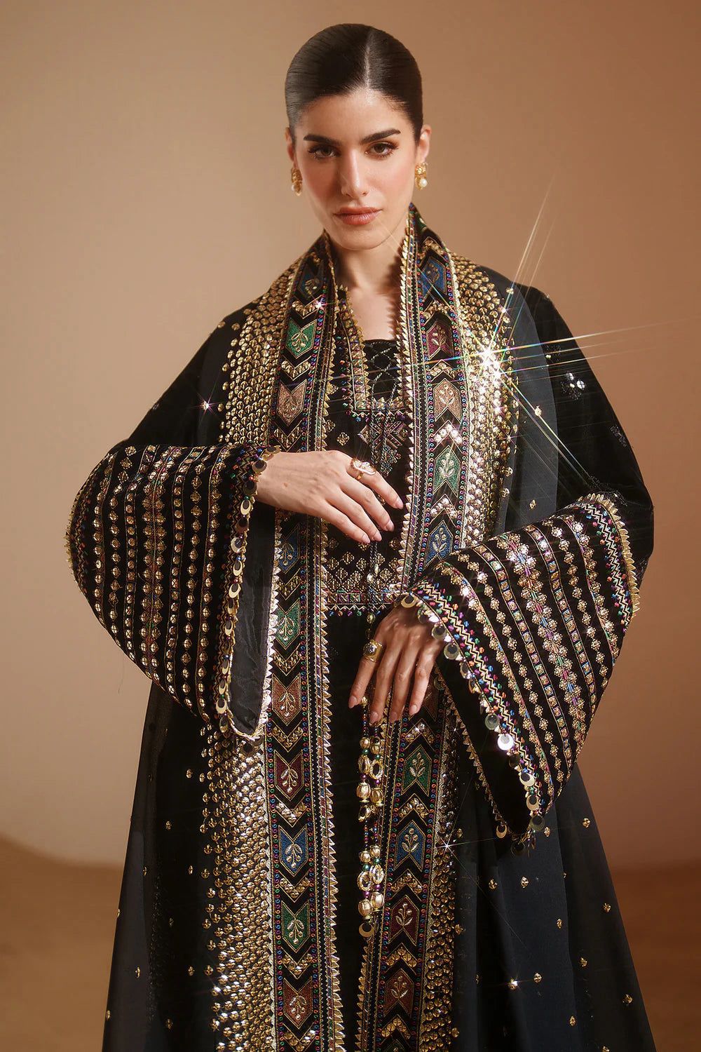 Jazmin Unstitched Velvet Replica – Luxury Sequence Work Suit