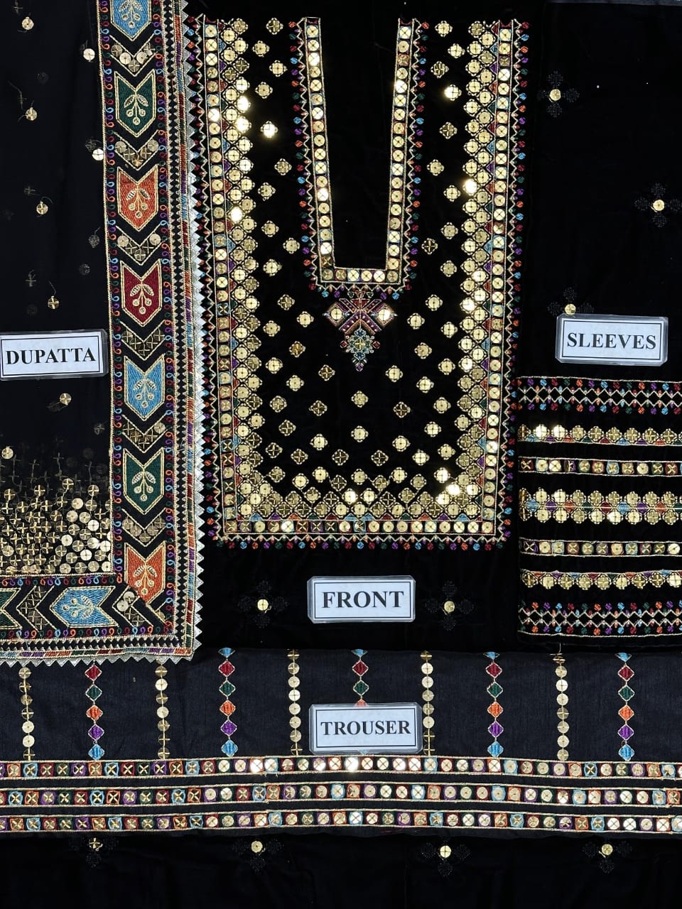 Jazmin Unstitched Velvet Replica – Luxury Sequence Work Suit