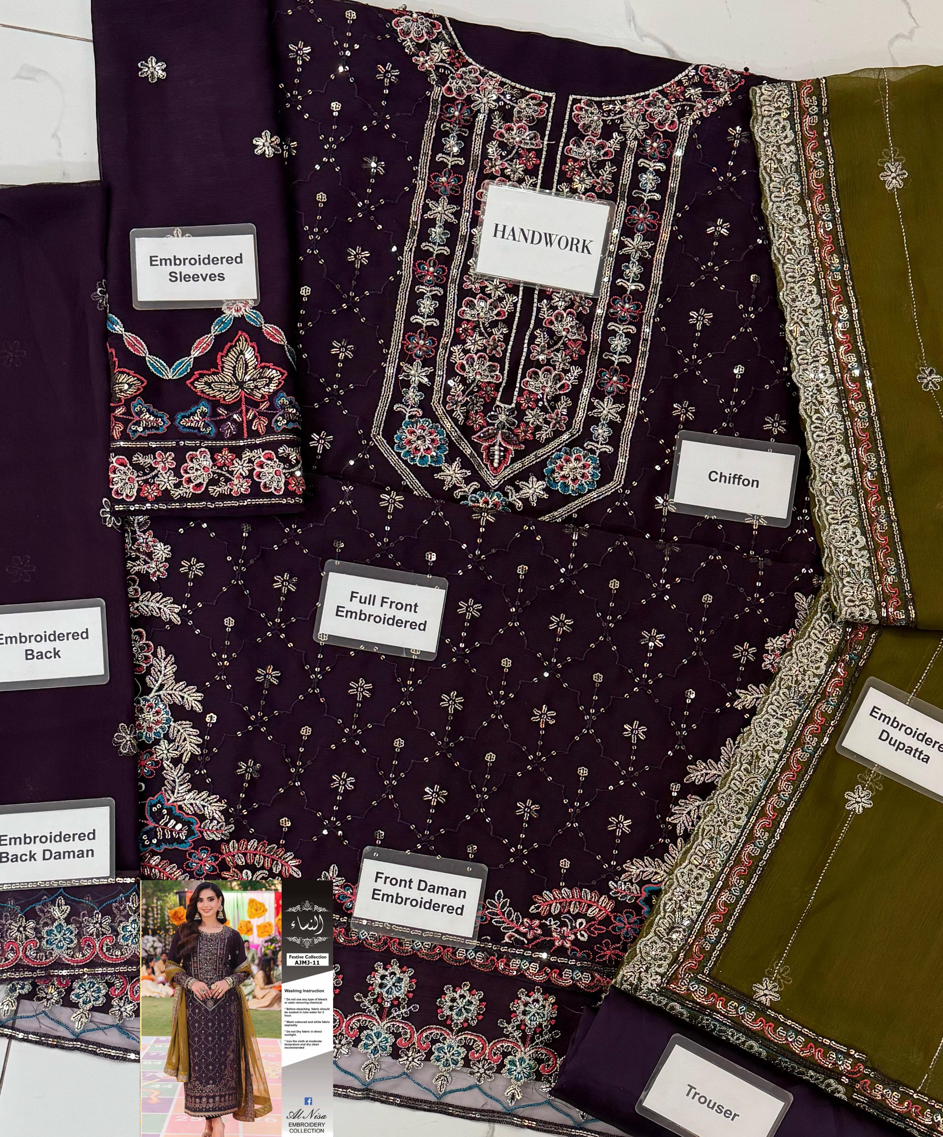 Asim Jofa AJMJ-11 – Luxury Embroidered Chiffon Suit