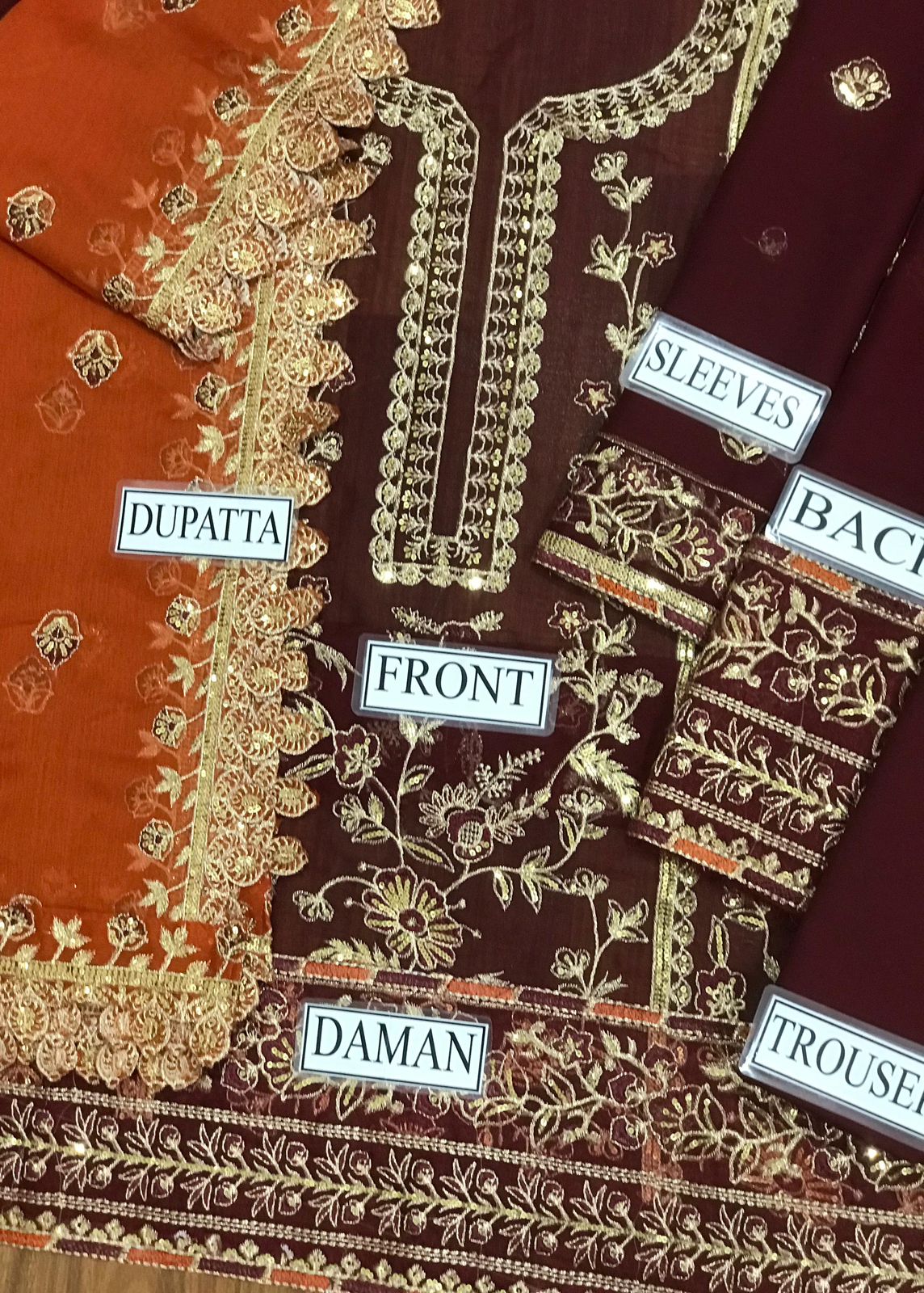 ASIM JOFA Unstitched Replica 3PC Chiffon Heavy Embroidered Suit