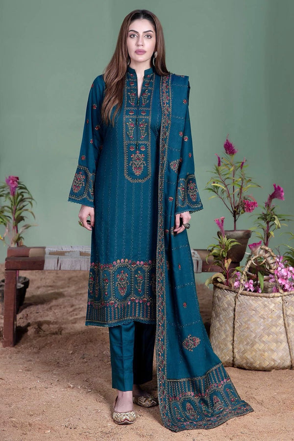 NOOR-E-FAJAR 7188 Dhanak 3PC Heavy Embroidered Winter Suit