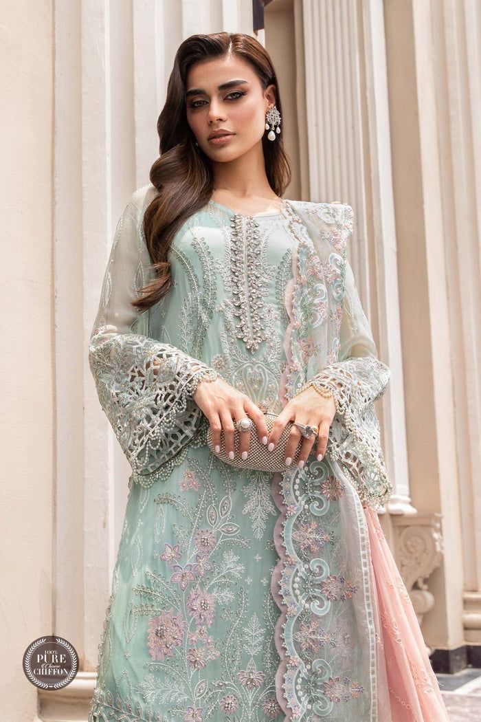 MARIA B Couture 2023 Chiffon Heavy Embroidered Luxury 3PC Suit