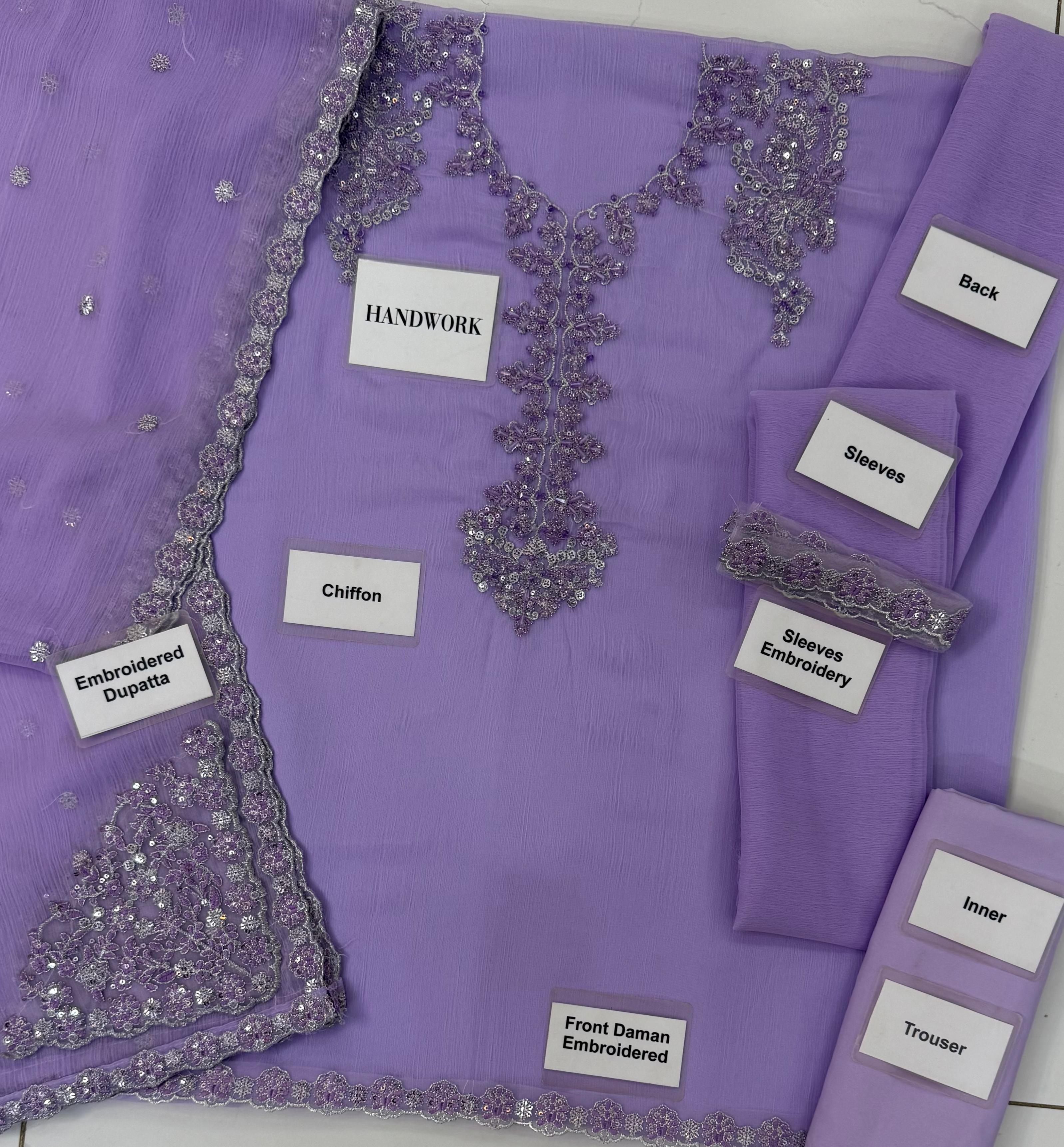 Al Nisa Luxury Chiffon Heavy Embroidered Formal Sui