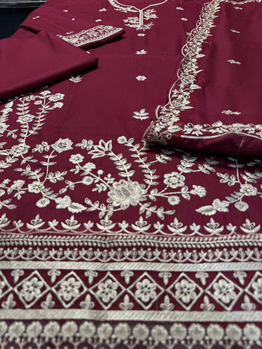 Azure 3PC Casual Winter Dhank Suit