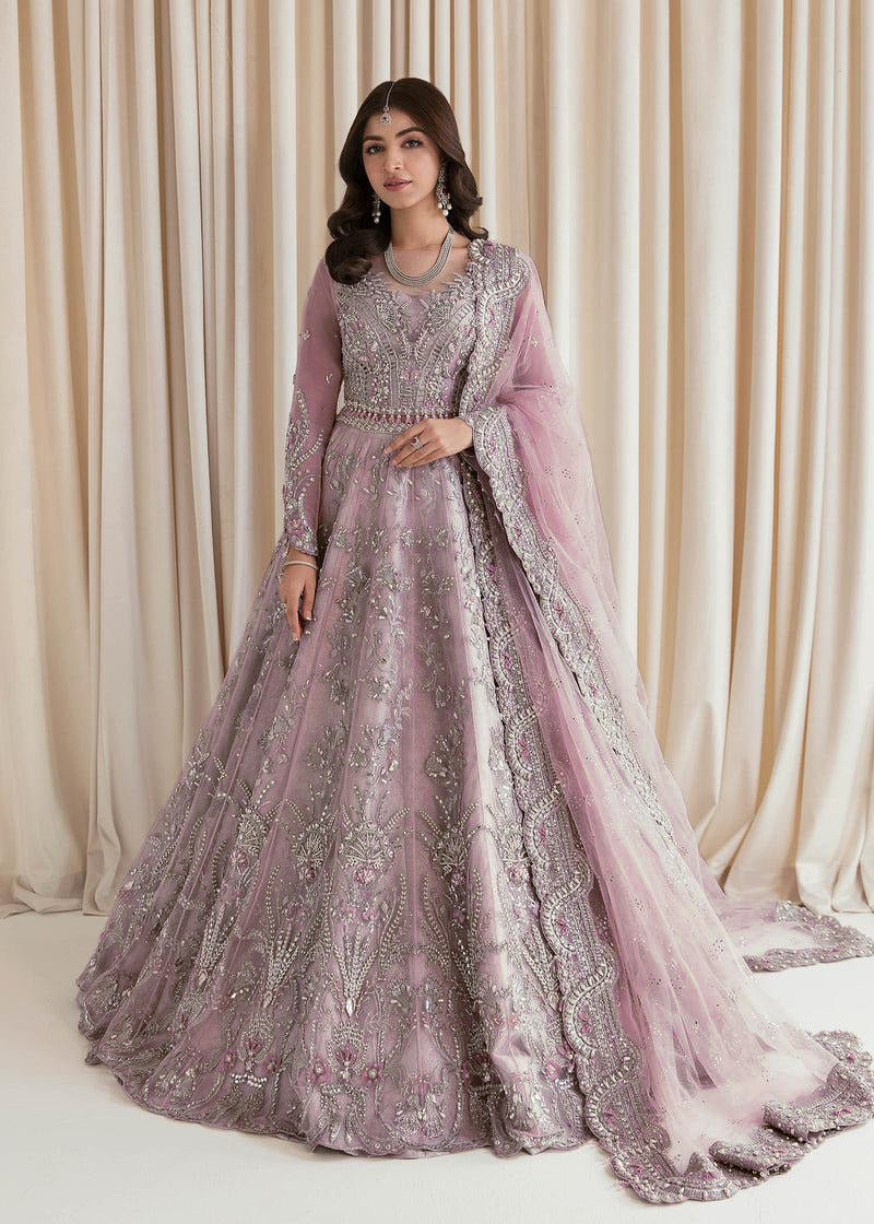 Luxury Net Frock with Satin Silk Trouser & Heavy Embroidery