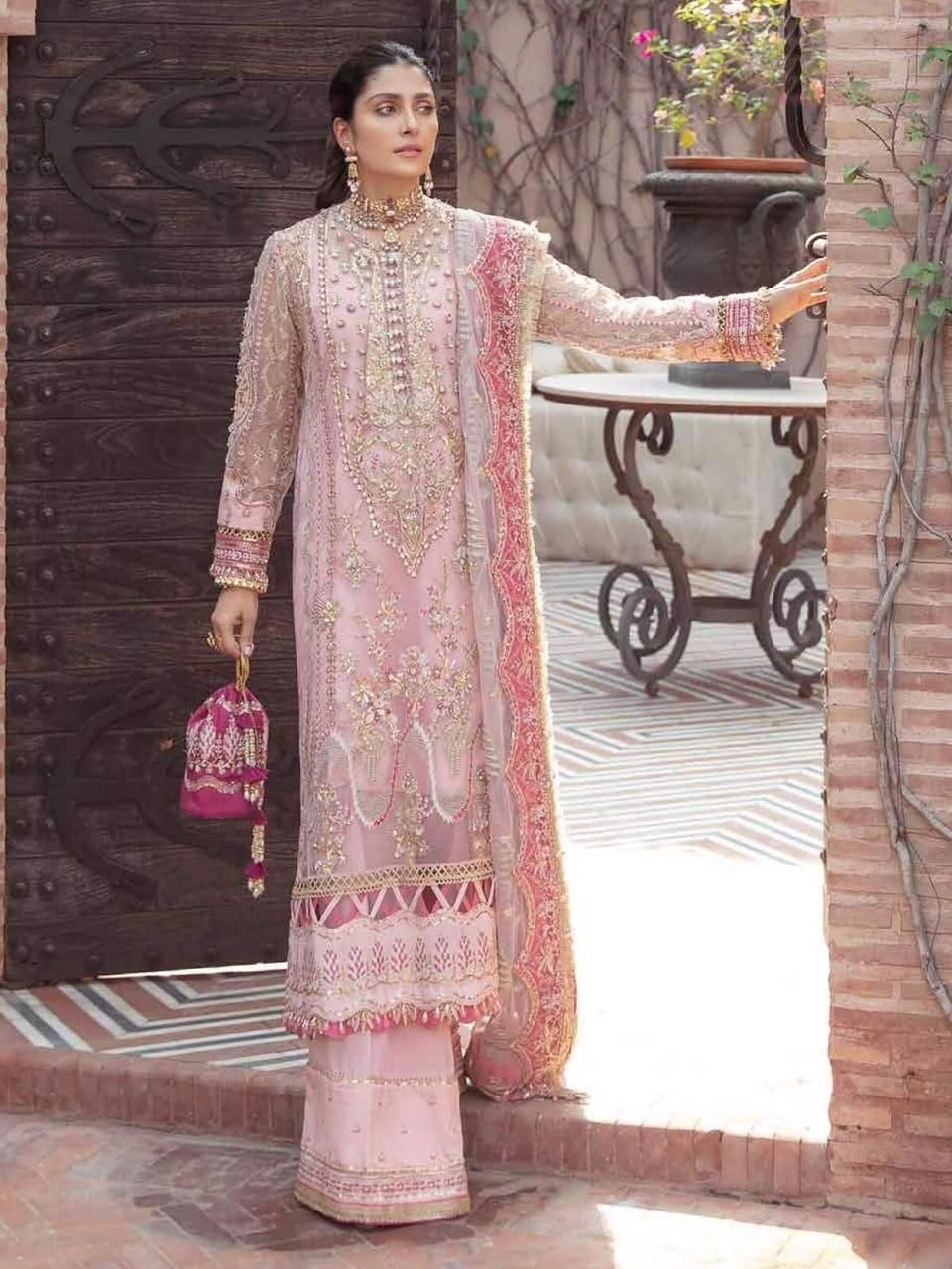 Afrozeh Bridal Organza Heavy Embellished Luxury Suit