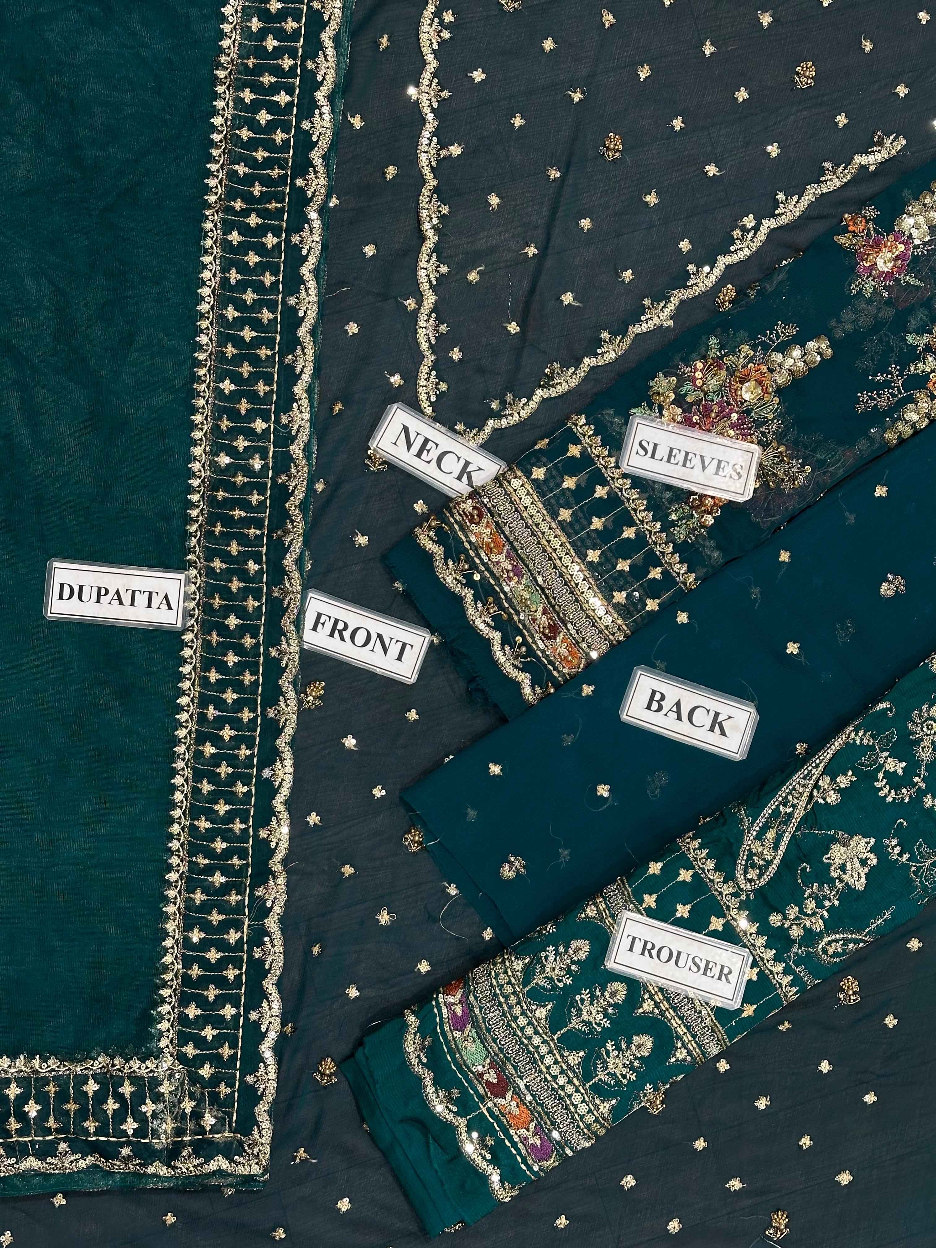 Charizma Chiffon Luxury Heavy Embroidered Formal Suit