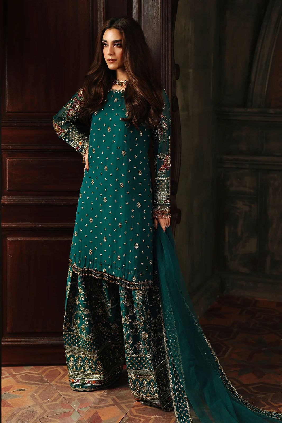 Charizma Chiffon Luxury Heavy Embroidered Formal Suit