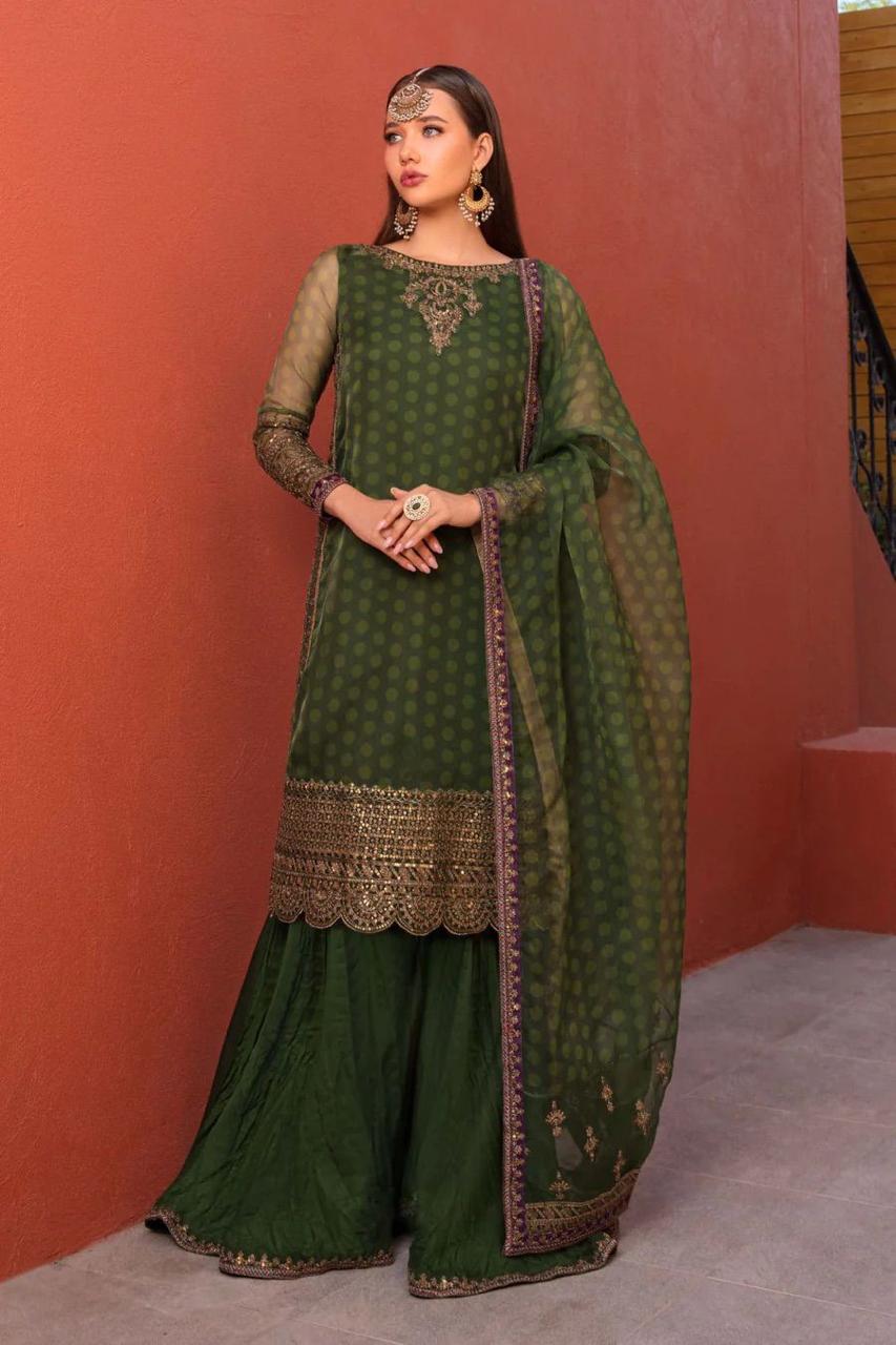 Maria B C-284 Digital & Sequins Embroidered Organza Suit