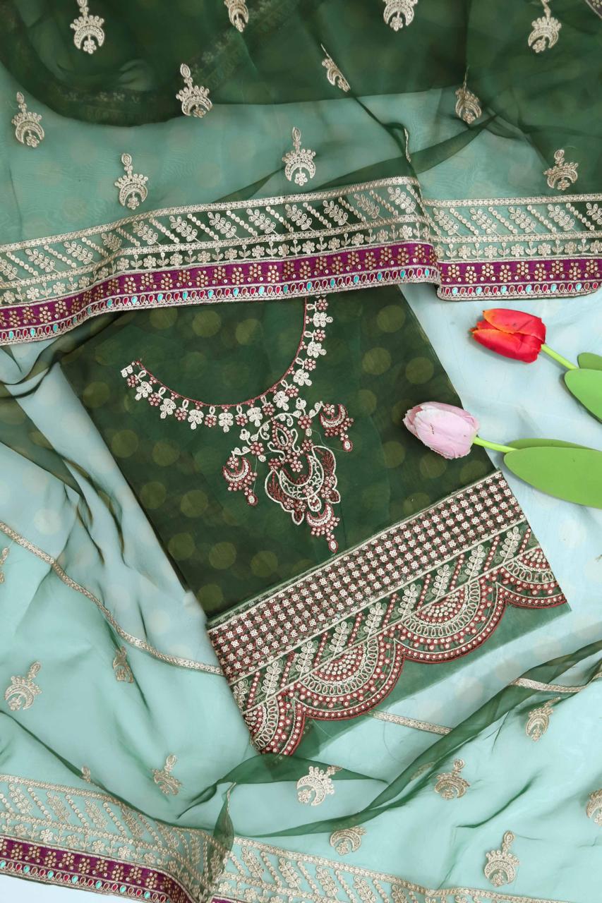 Maria B C-284 Digital & Sequins Embroidered Organza Suit