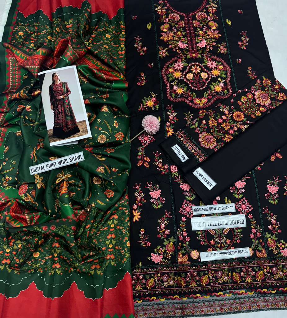 Hussain Rehar 7064 Premium Dhanak 3PC Winter Suit