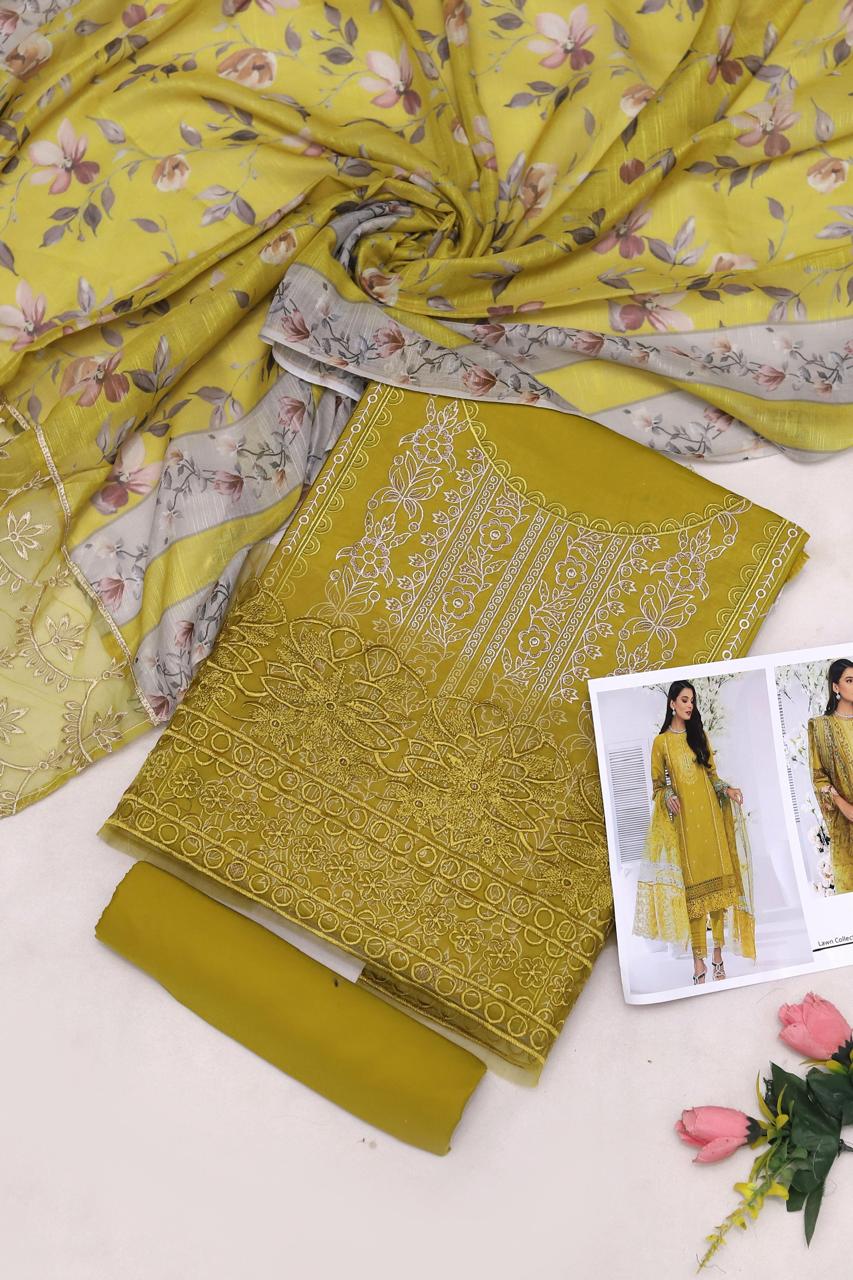 Maria B Dhanak Heavy Embroidered Winter Suit 2025