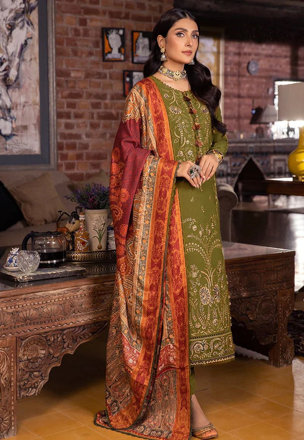 Maria B Multi-Head Embroidered Dhanak 3PC Winter Suit