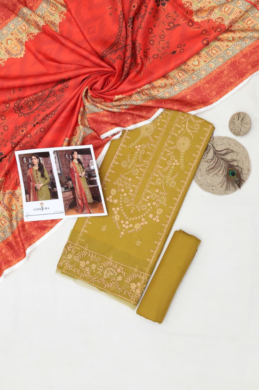 Maria B Multi-Head Embroidered Dhanak 3PC Winter Suit