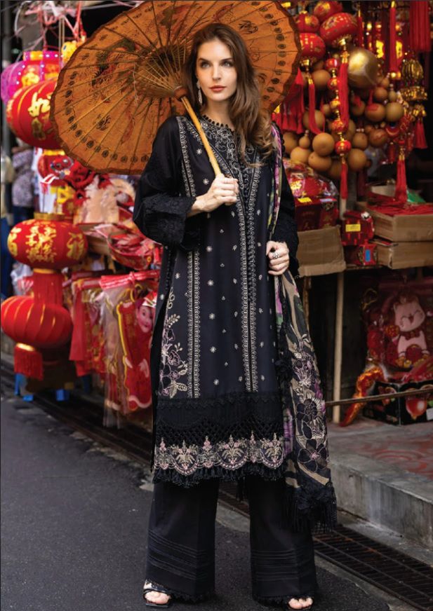 Maria B Multi-Head Embroidered Dhanak 3PC Winter Suit