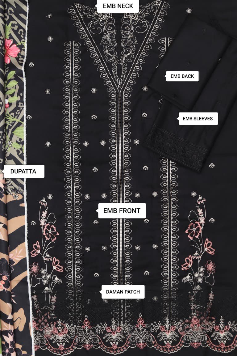 Maria B Multi-Head Embroidered Dhanak 3PC Winter Suit