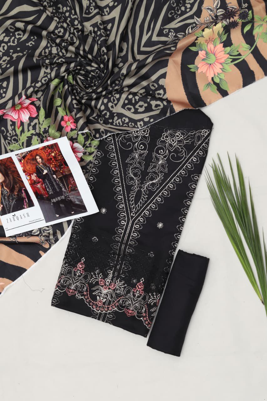 Maria B Multi-Head Embroidered Dhanak 3PC Winter Suit