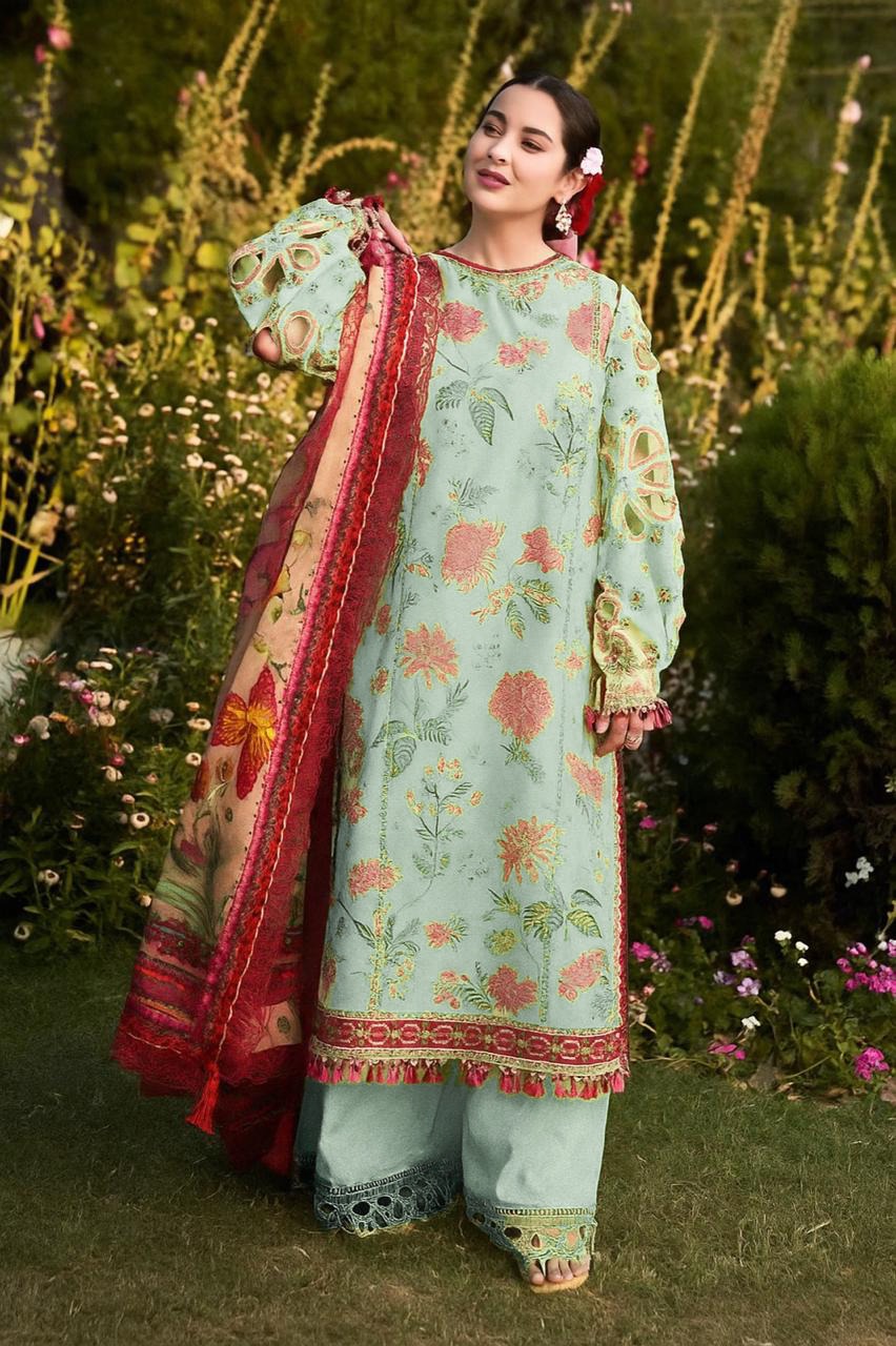 Maria B Multi-Head Embroidered Dhanak 3PC Winter Suit
