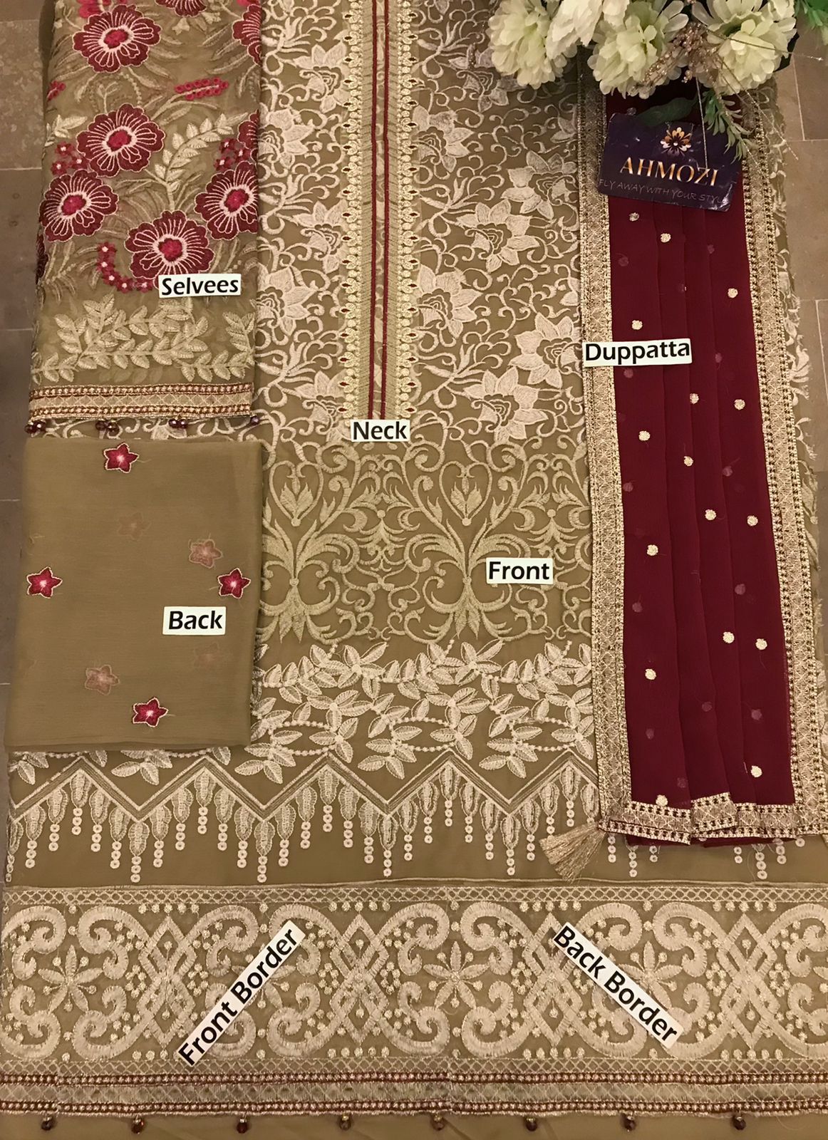 Flossie Full Embroidered Chiffon Luxury Sui