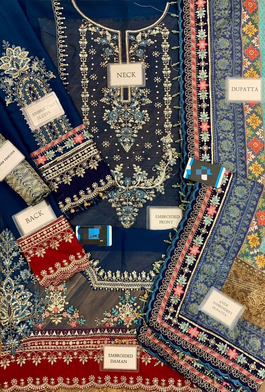 Maria B Chiffon Heavy Embroidered Classic Suit