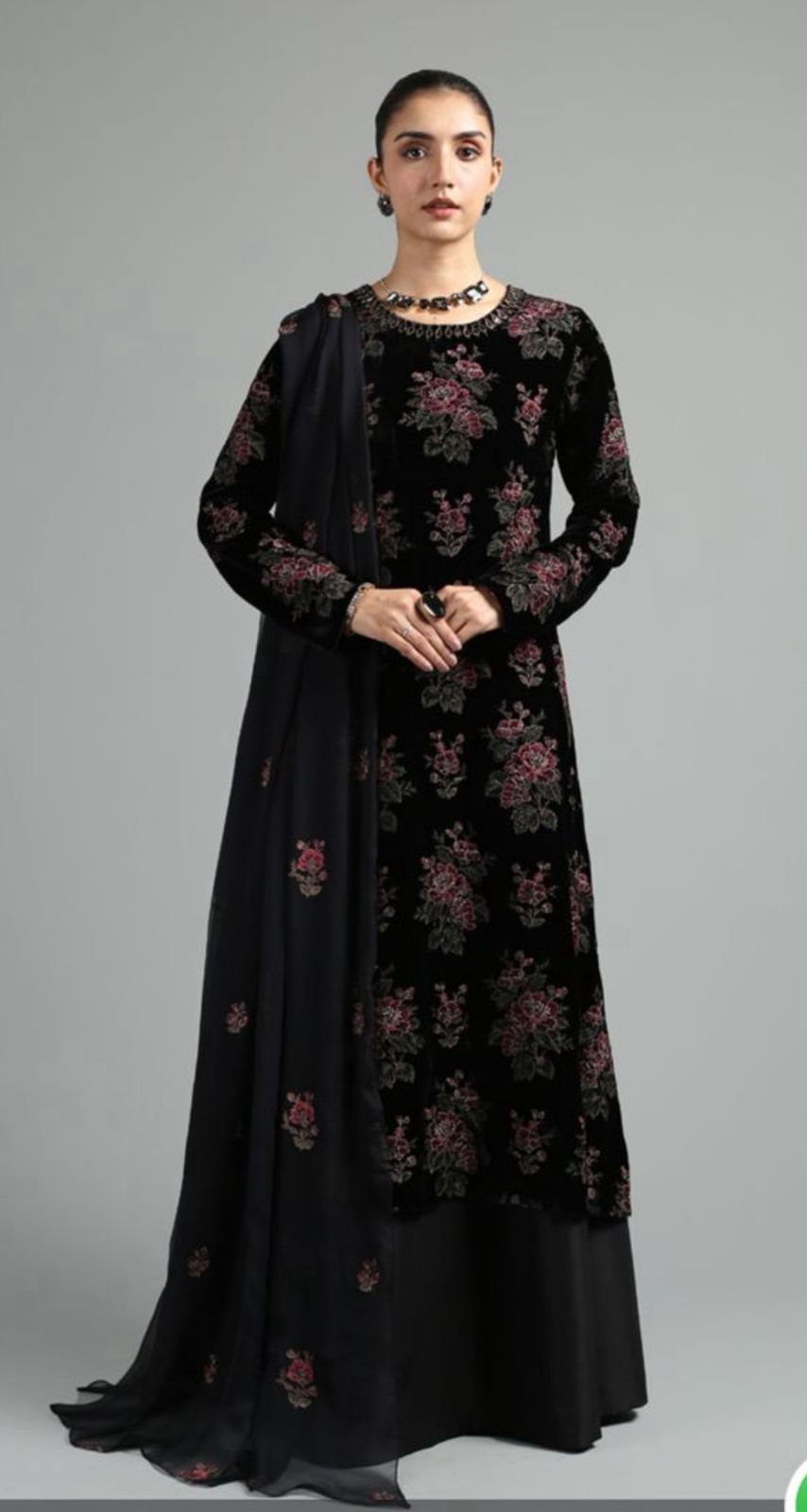 Bareeze 3PC Velvet Winter Casual Suit