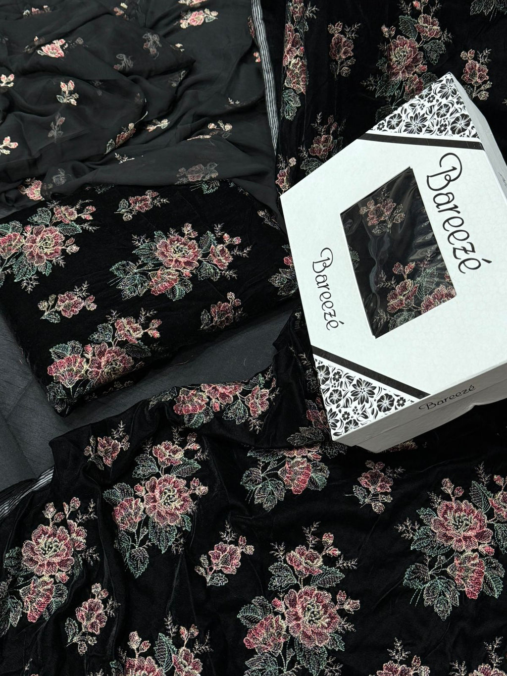 Bareeze 3PC Velvet Winter Casual Suit