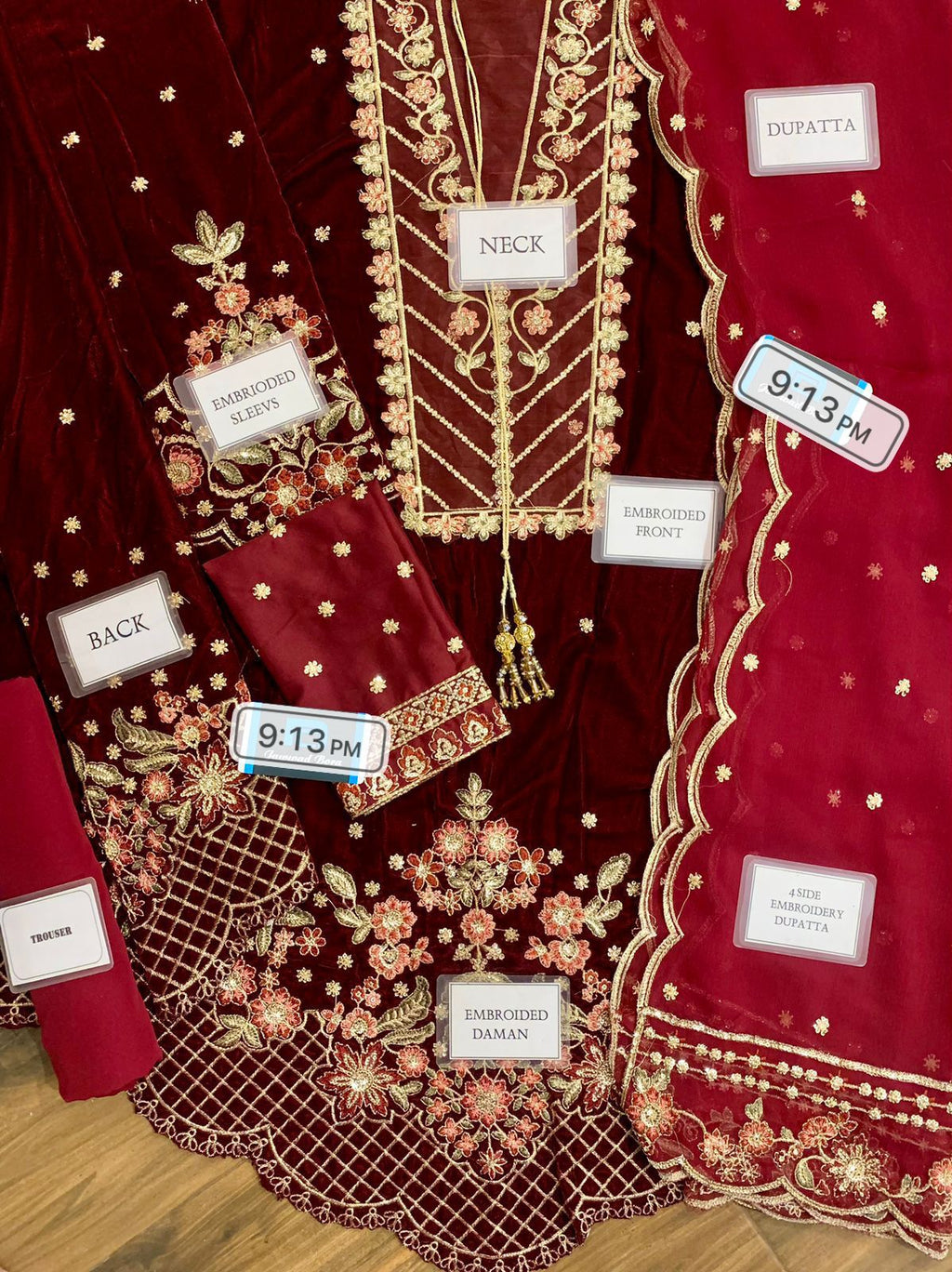 Kanwal 25 Luxury Velvet Spengle Embroidered Suit