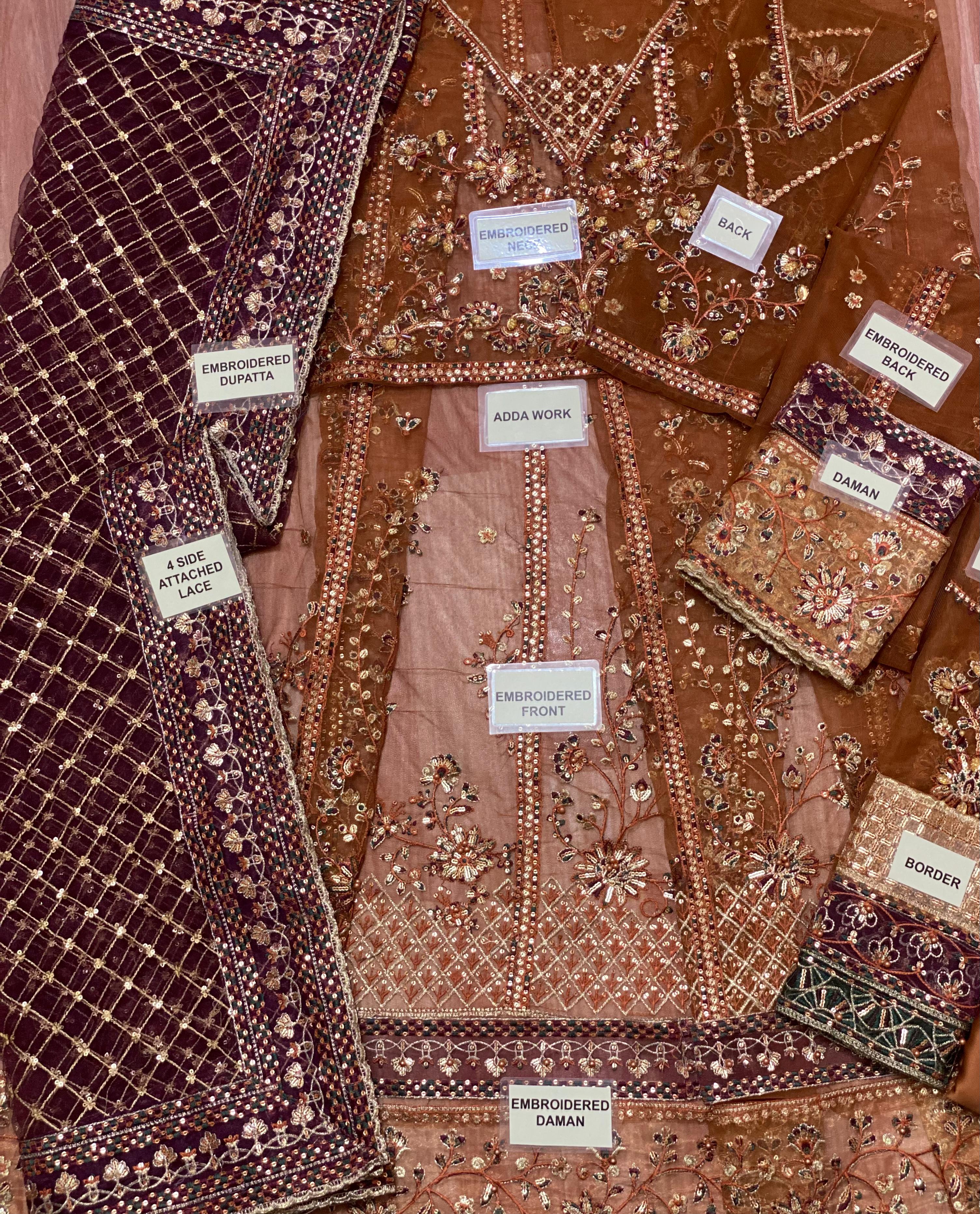 Luxury Net Frock with Shamose Silk Trouser