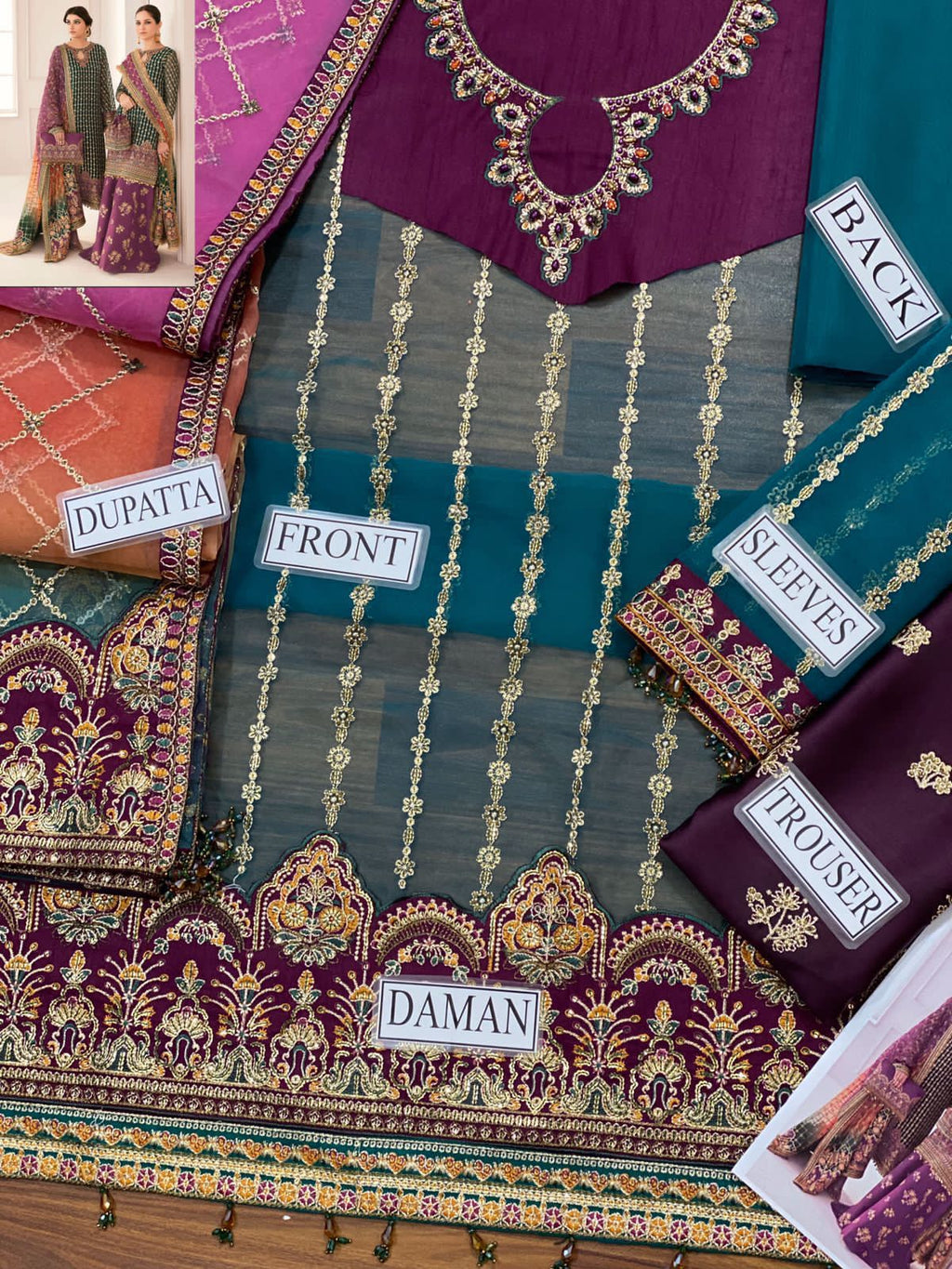 Chantalee Luxury Organza Suit with Shamooz Silk Trouser