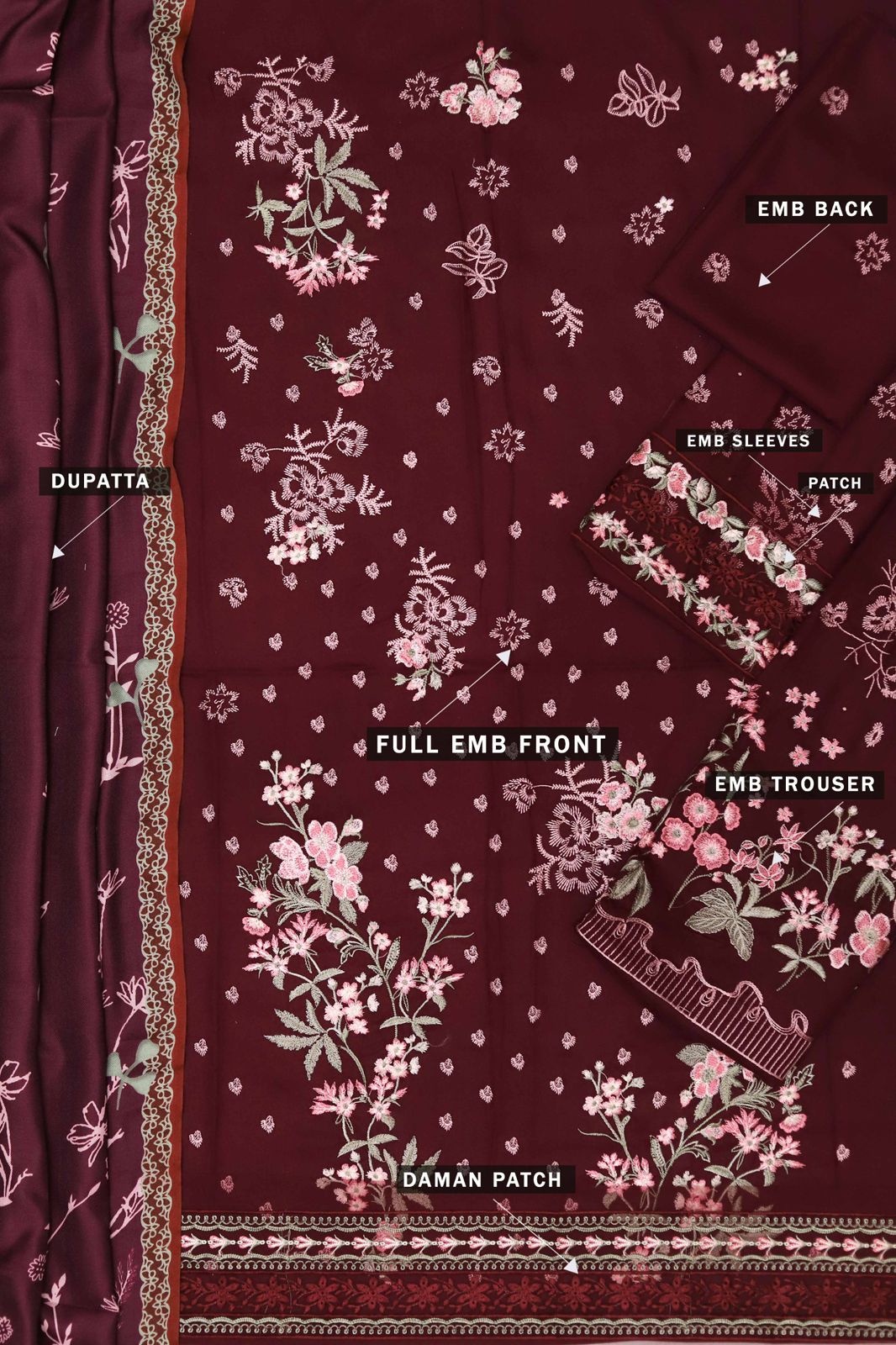 Maria B Heavy Embroidered Dhanak Winter Suit