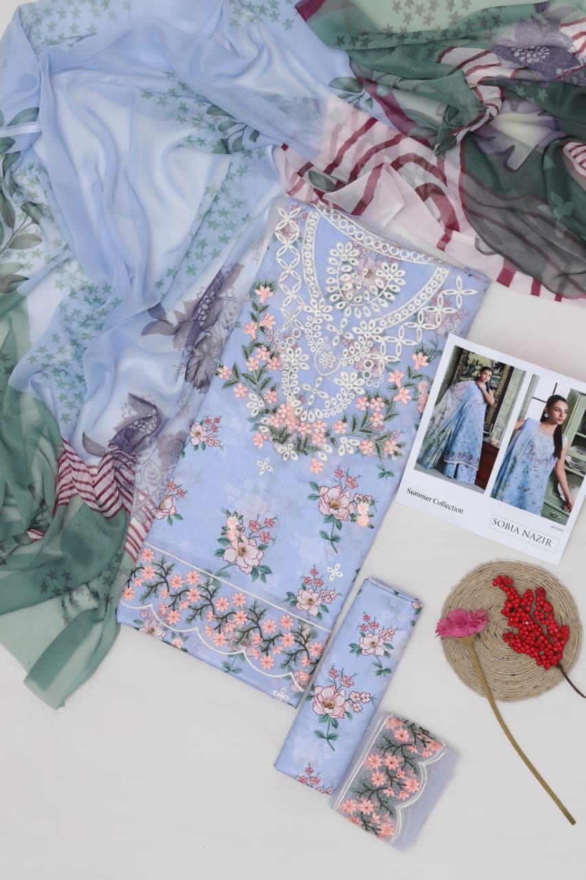 Lawn Emb Printed 3PC – Summer Collection